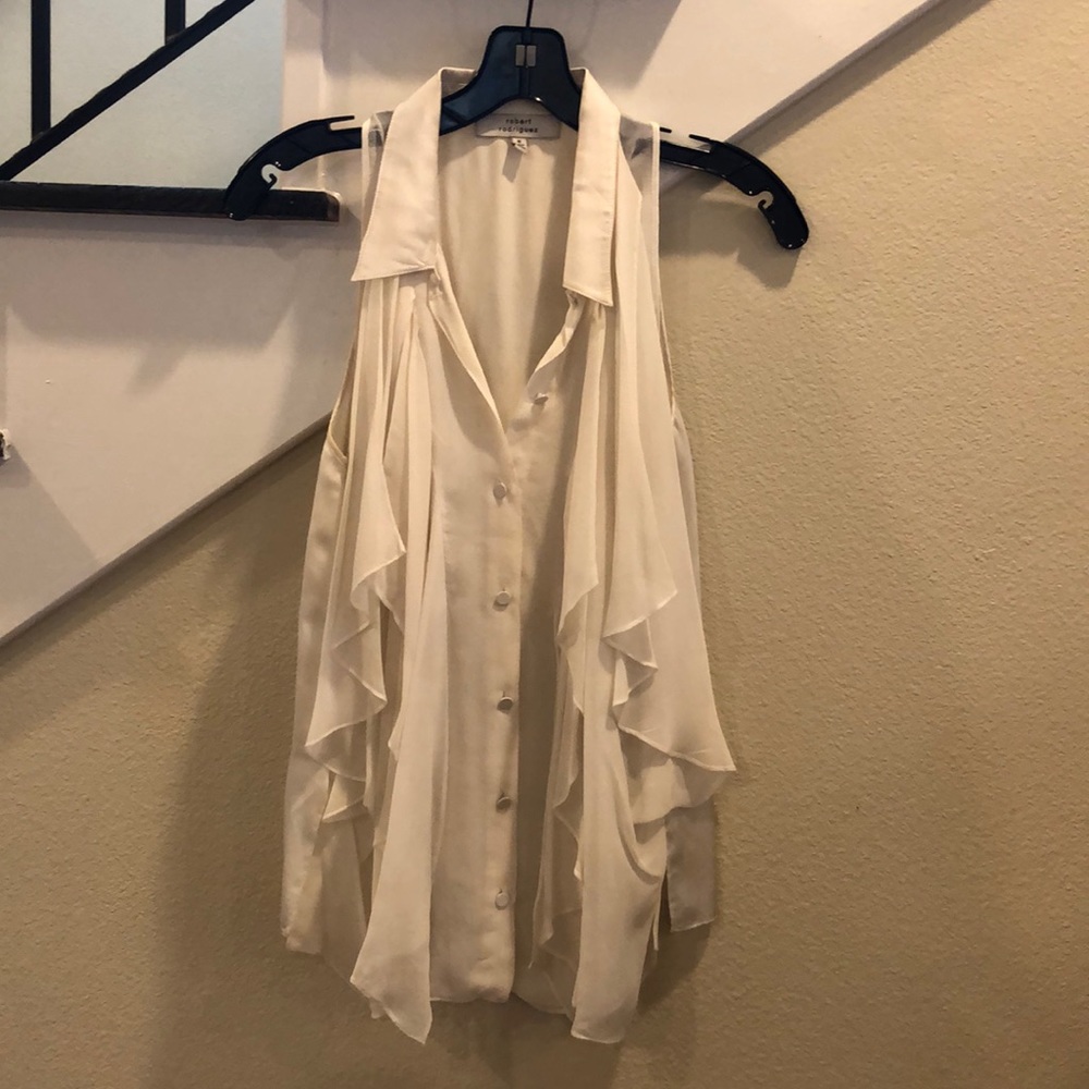 Robert Rodriguez silk white top
